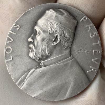 掌中浮雕-藏着的欧洲第057场 - 法国微生物学家路易.巴斯德银章，36.6mm，23.7g，丰饶角边铭