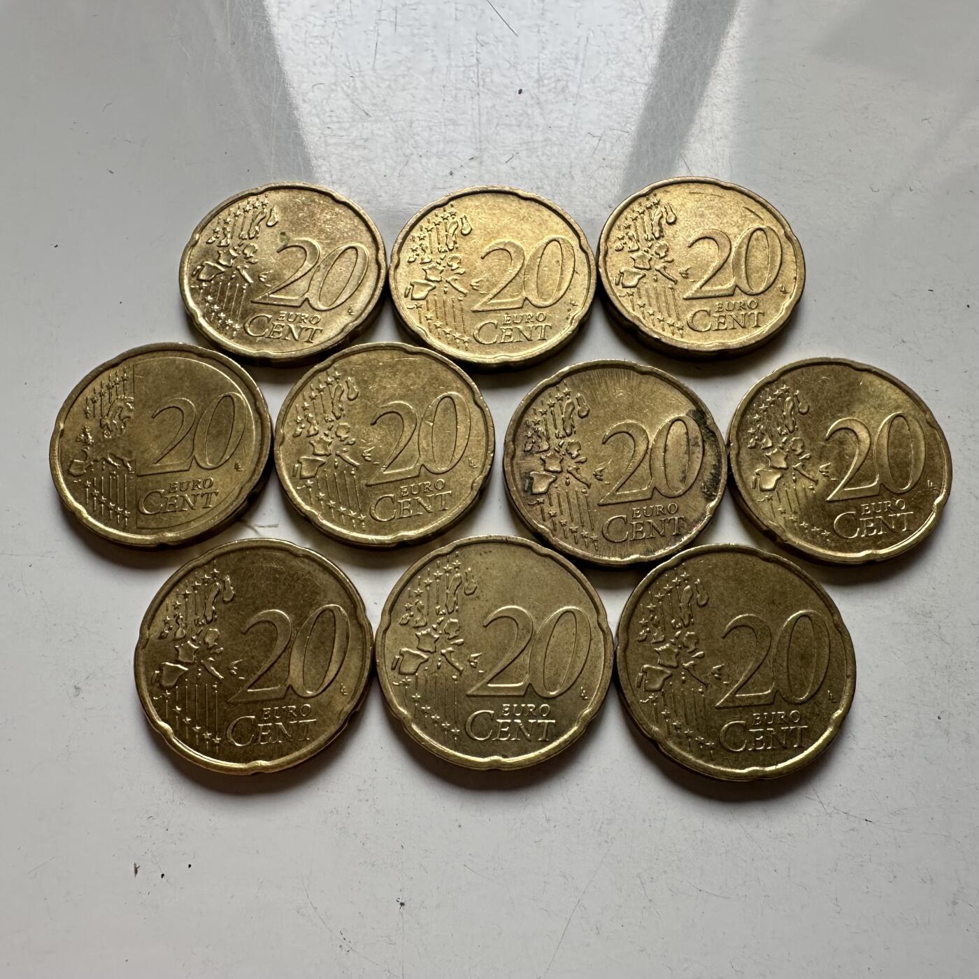 🌹外币初藏🌹🐯2026年第39场   每周二四六晚8️⃣点 苏联泰国纪念币世界钱币 德国 20欧分 10枚组