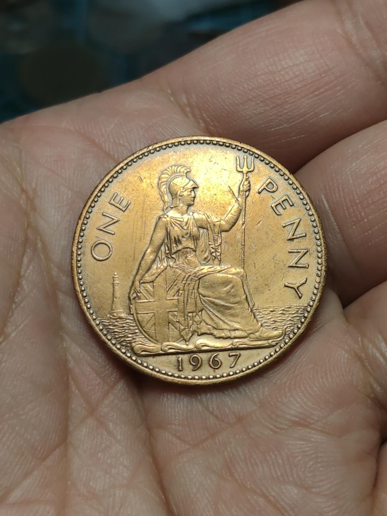 2026年第四十二场(总第二百一十一场）外国好品散币场(佣金3%) 英国🇬🇧1967年1便士(伊丽莎白二世青年桂冠第二版，普制币关门年)