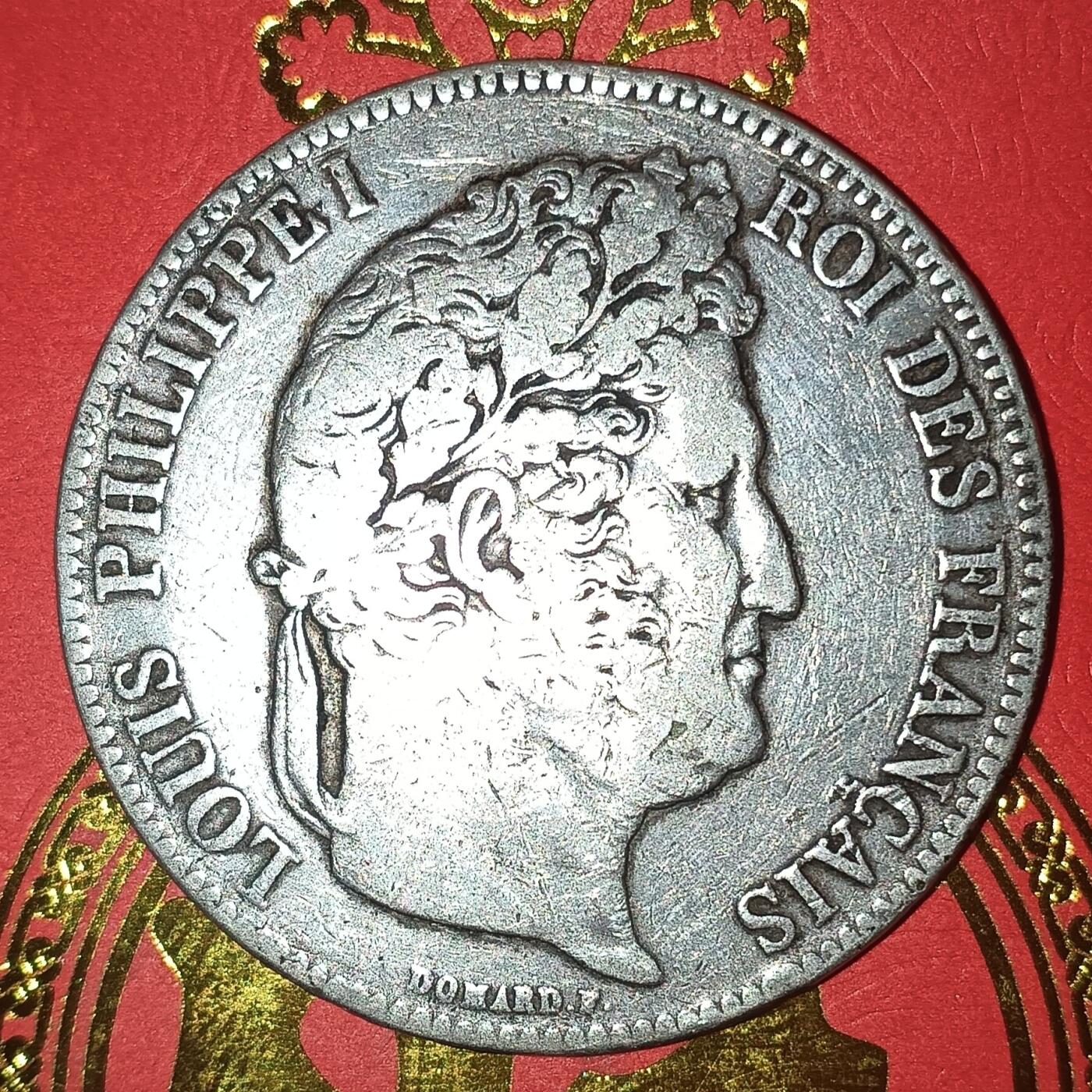 法兰西王国路易菲利普一世5法郎银币 1839年法兰西王国路易菲利普一世5法郎银币24.95克