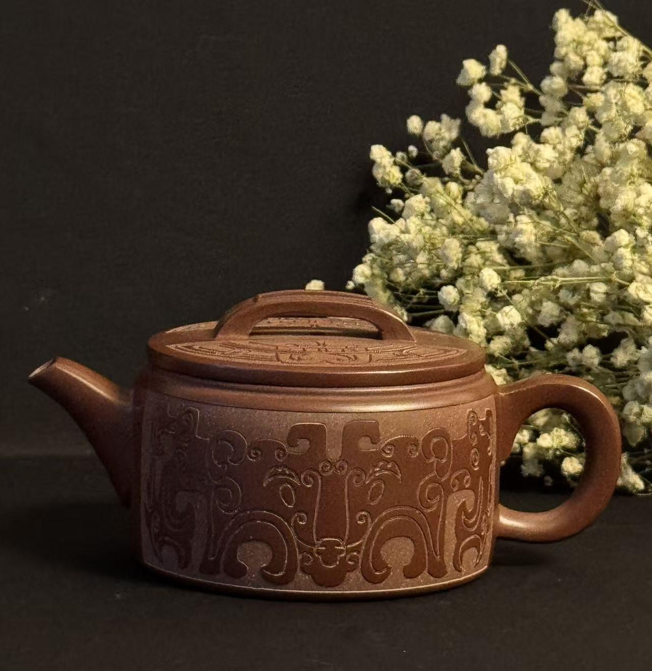 零元拍：原矿紫砂 龙雪砂汉瓦+主人杯（200CC左右）