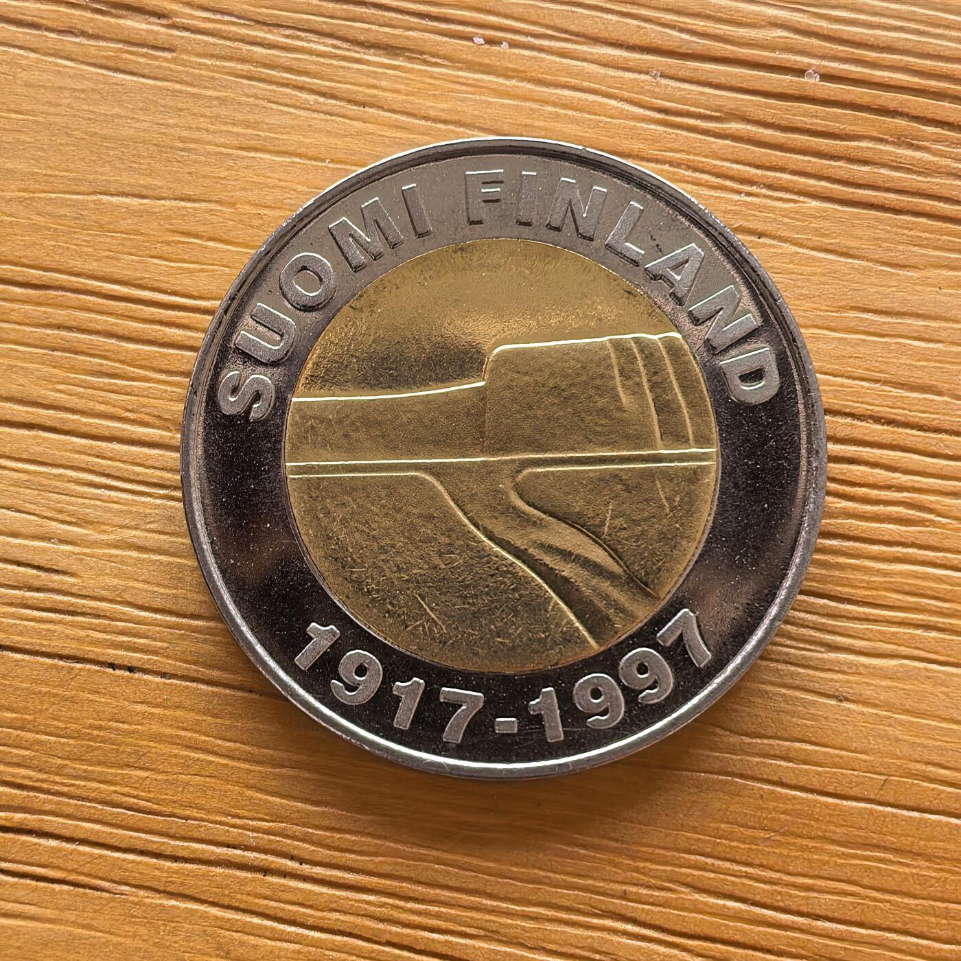 道一币馆币章第一百七十三场 芬兰1997年国家独立80周年25马克纪念币