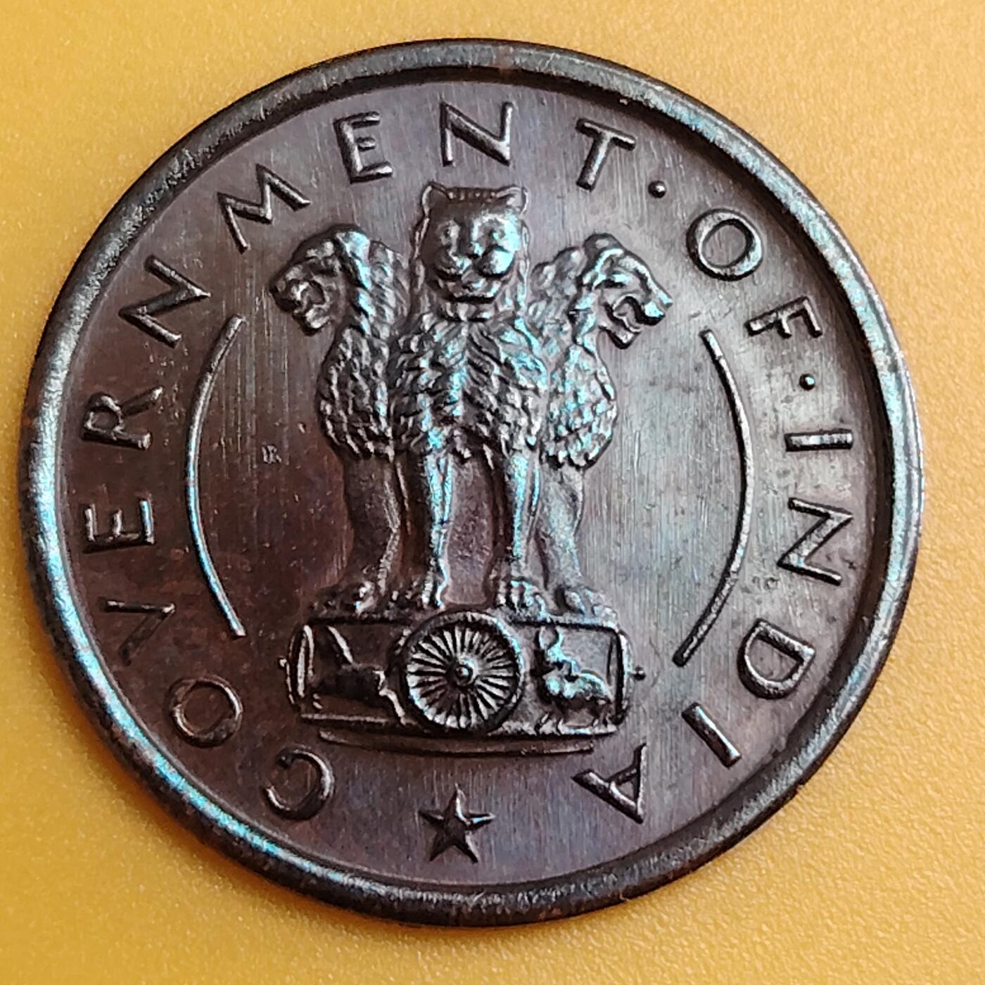 布加迪🐬～世界钱币(上海)🌾第 288 期 /  各国套币和散币 印度 1951年 1派沙 马图案