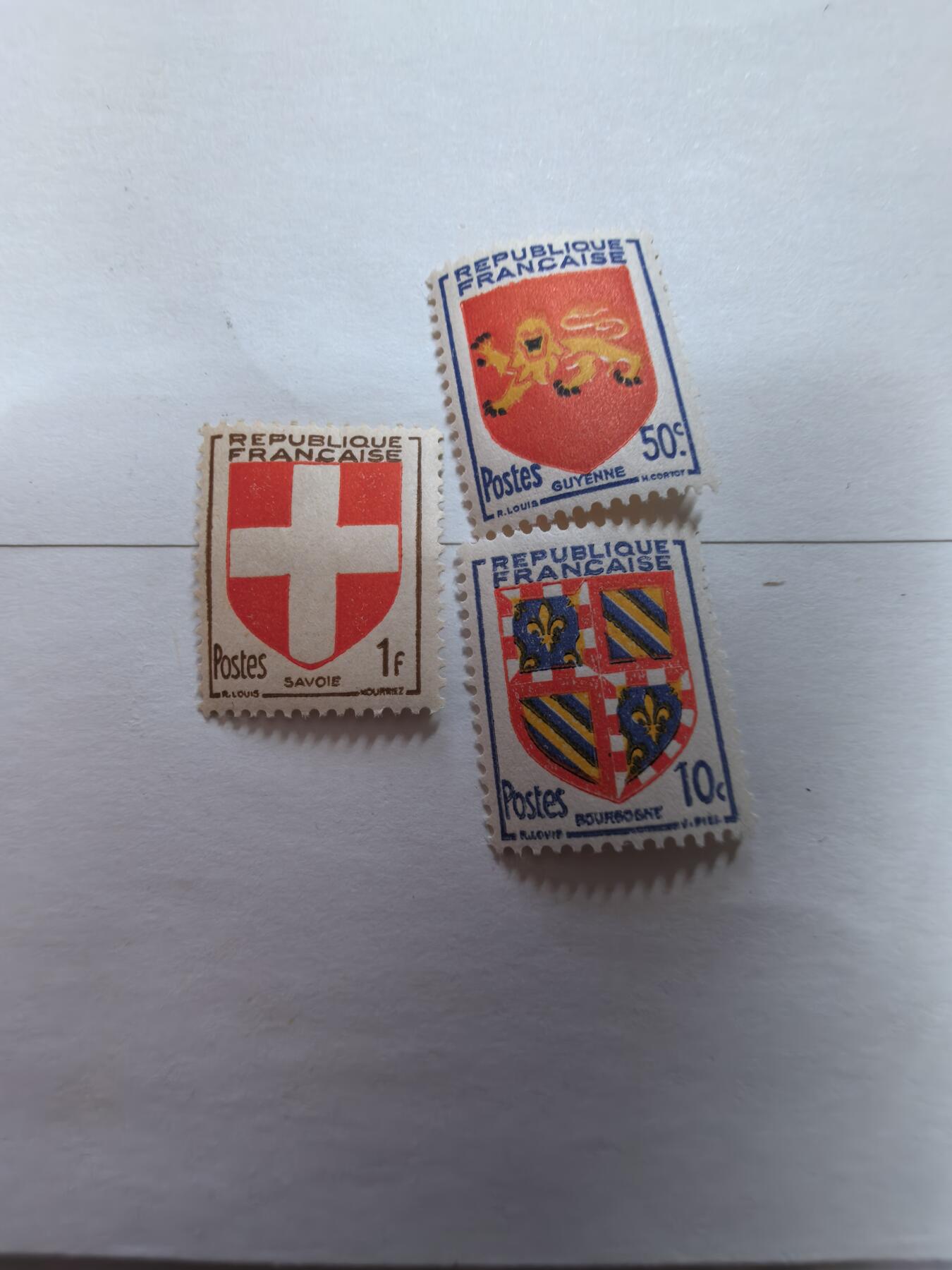 杂票 法国邮票 城徽3枚新不同