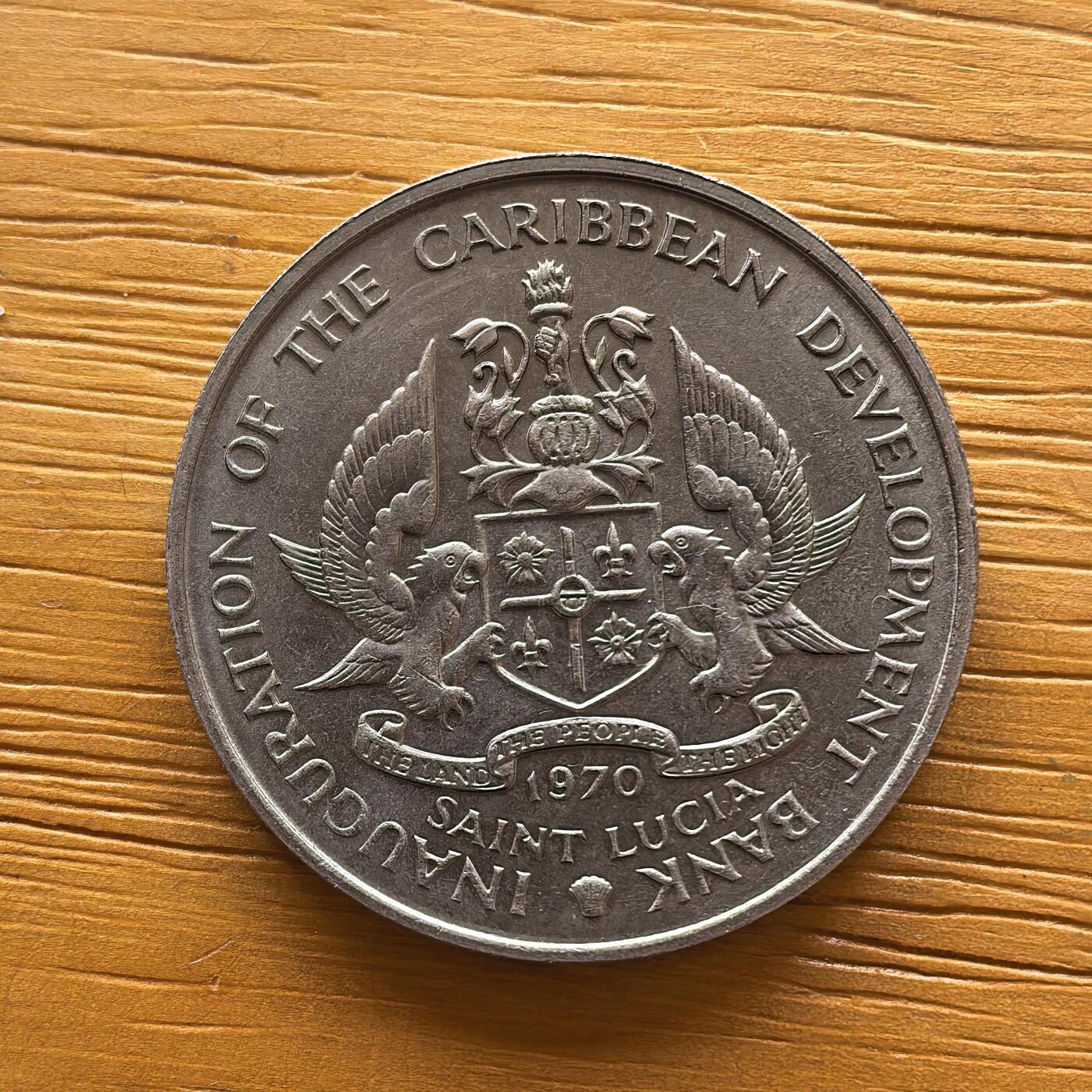 道一币馆币章第一百七十三场 圣基茨和尼维斯联邦1970年FAO世界粮农组织4元香蕉币