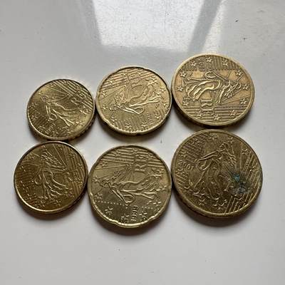 🌹外币初藏🌹🐯2026年第39场   每周二四六晚8️⃣点 苏联泰国纪念币世界钱币 - 法国 10-20-50欧分3枚组 随机