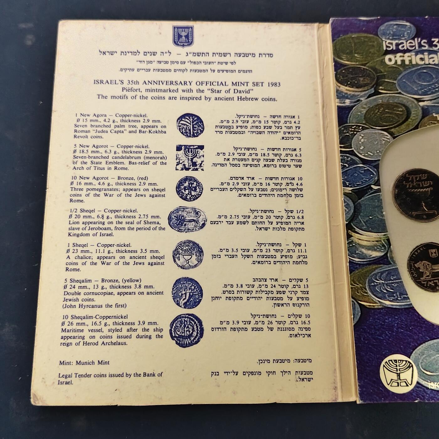 【全场包邮】纯粹捡漏拍519场 【加厚】以色列1983年官方加厚精制套币