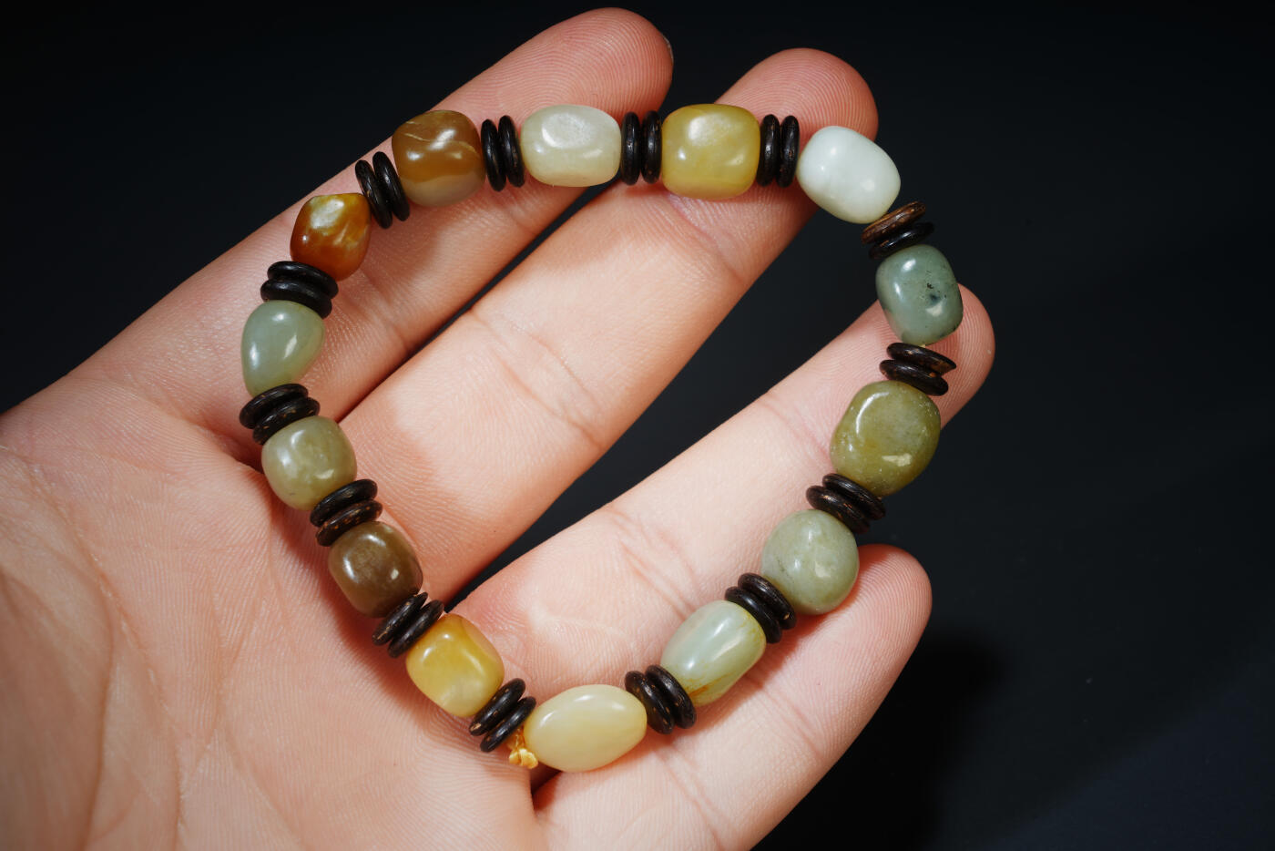 上海都达杂项专场六十九【全场包邮】 天然和田玉籽料手串96-42