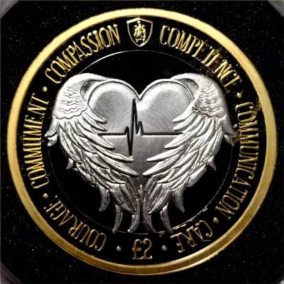 长老汇马年精选第十六场拍卖 - 珍惜！南乔治亚岛和南桑威奇群岛2020年弗洛伦斯·南丁格尔诞辰200周年2镑精制纪念银币  纯银，盒证一体    发行量仅仅475枚，市面不可见