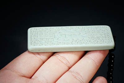 上海都达杂项专场102【全场包邮】  戈壁彩泥石刻百福手把件96-262