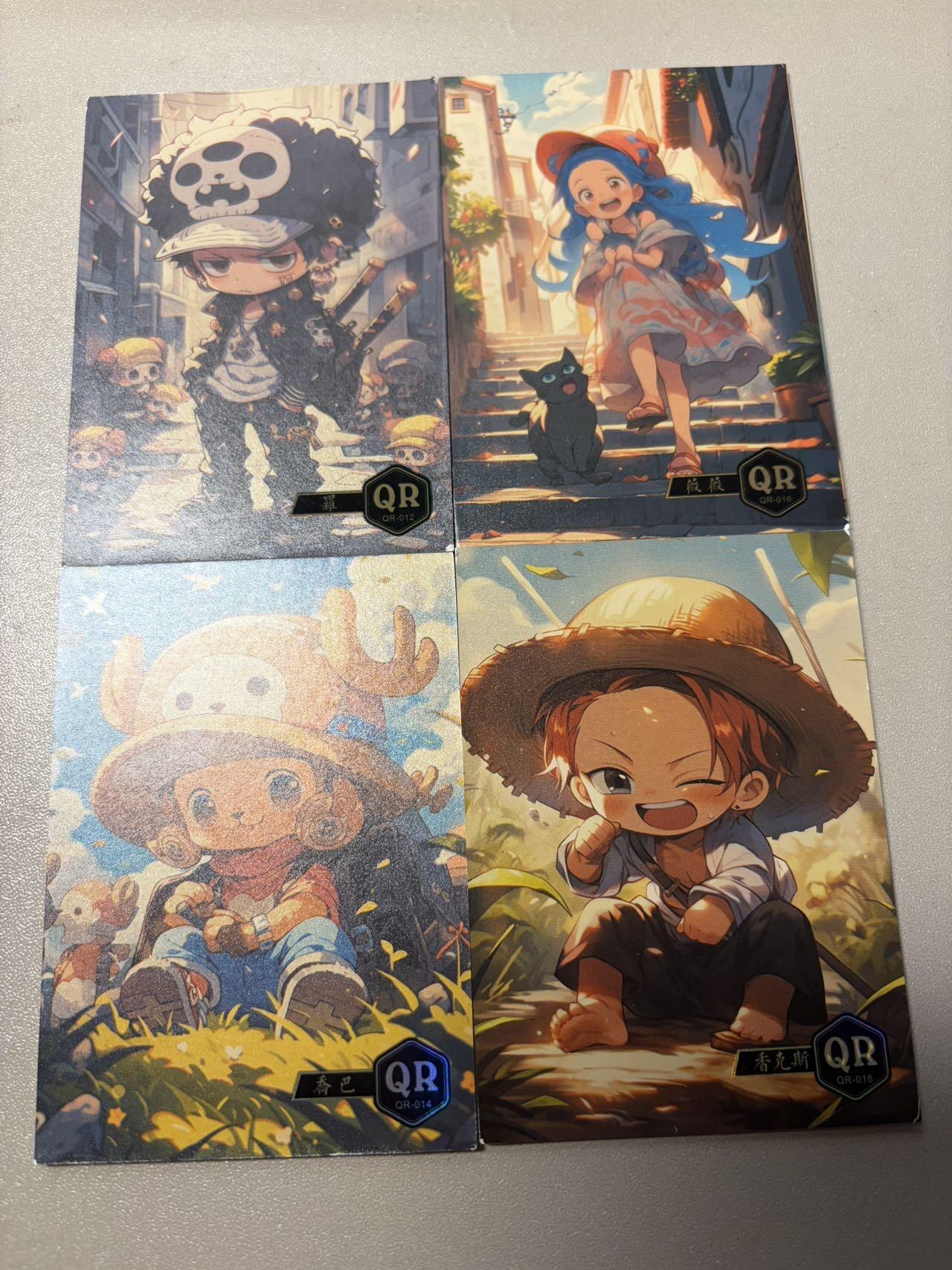 麦趣喜第五场   (4月10号周五晚上22点截拍，专注买家市场，福利拉满)  燃卡 海贼 Q版一套4张 直角厚卡 超厚