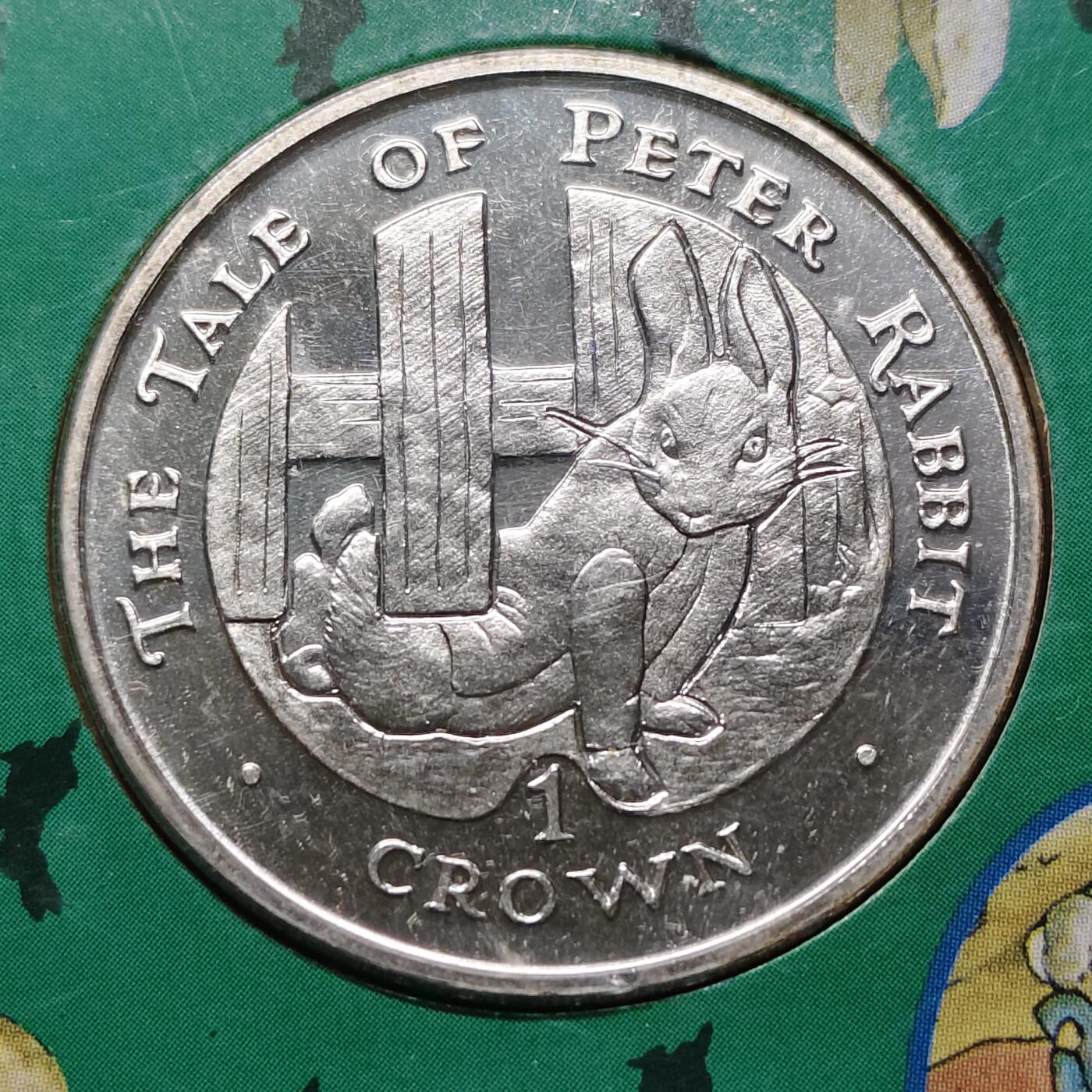 【全场包邮】纯粹捡漏拍519场 直布罗陀1996年1克朗彼得兔100周年官方卡装克朗型纪念币