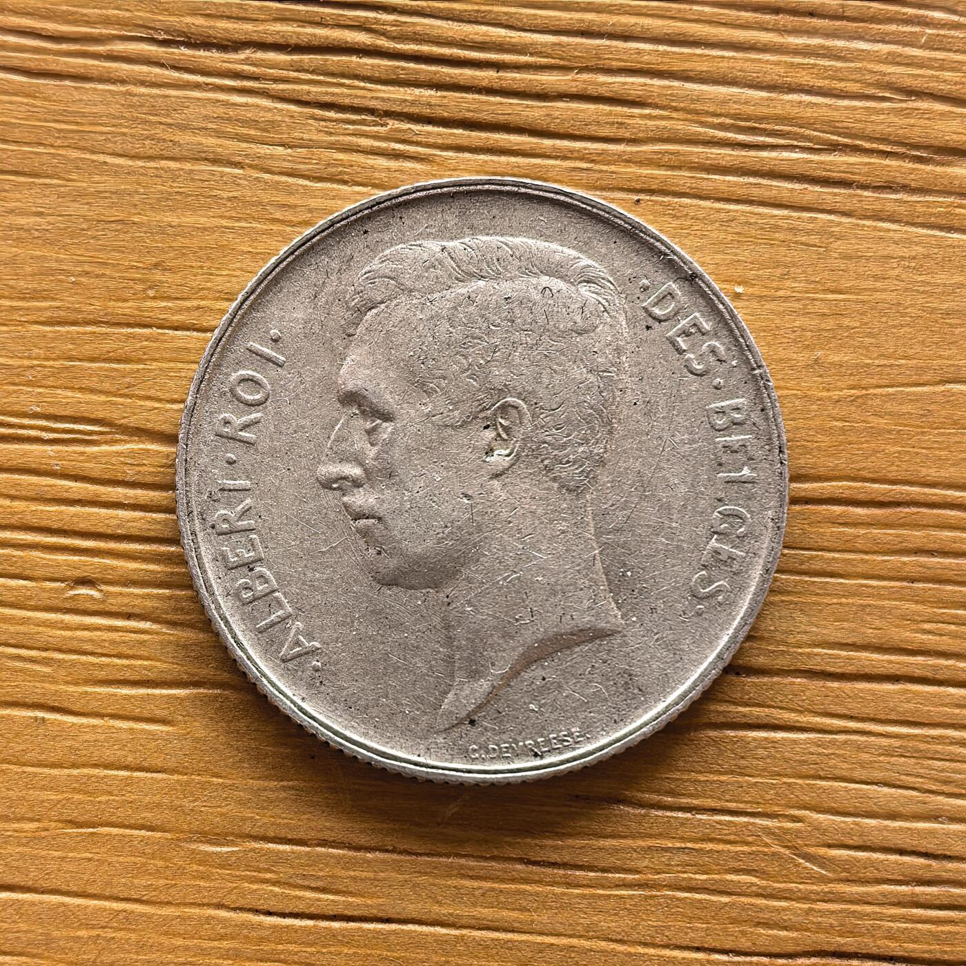 道一币馆币章第一百七十三场 比利时1911年阿尔伯特一世2法郎银币 10g 835s