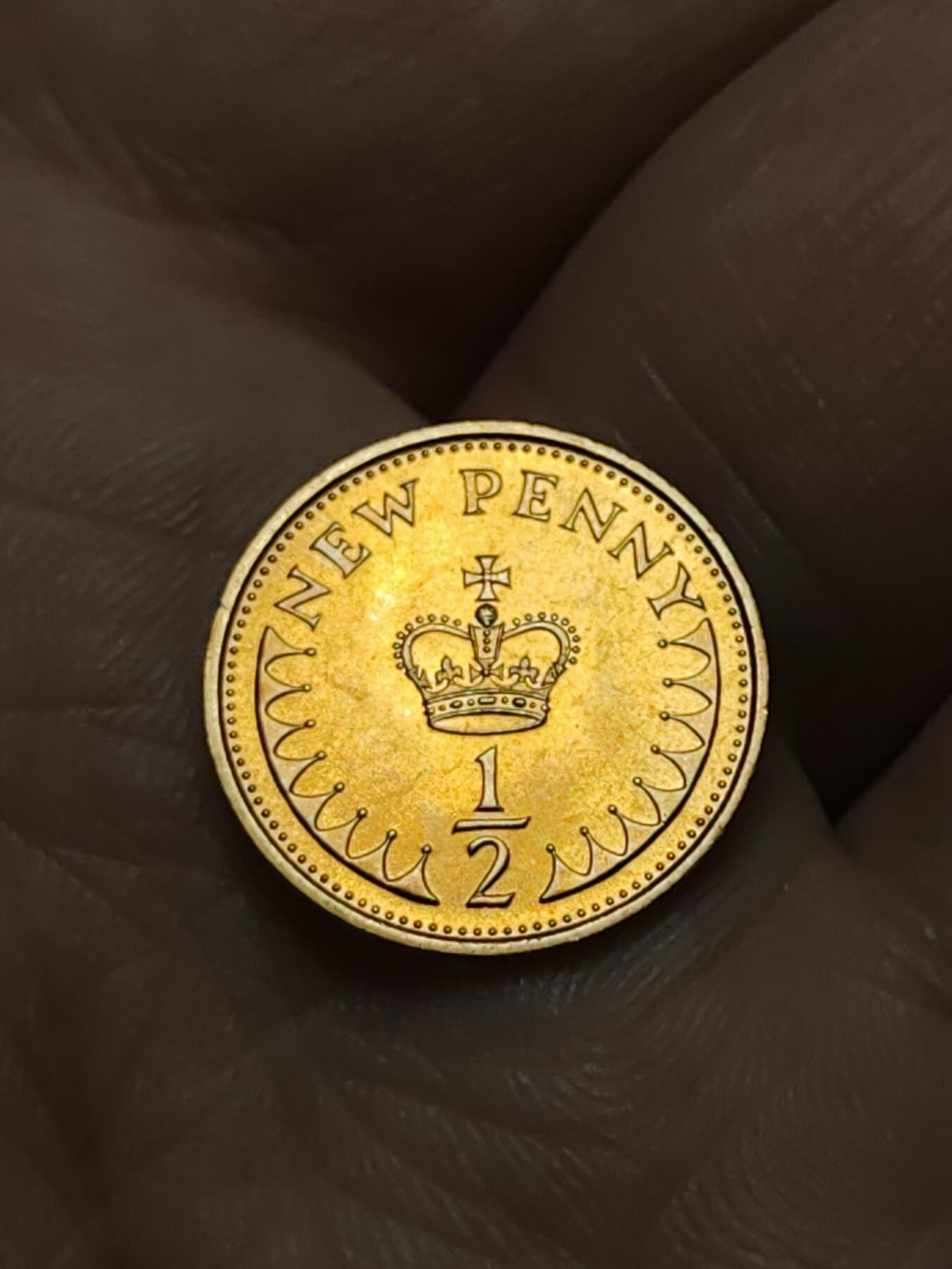 2026年第四十二场(总第二百一十一场）外国好品散币场(佣金3%) 原光好品–英国🇬🇧1971年1/2便士(伊丽莎白二世中年花冠，十进制第一版首发年)