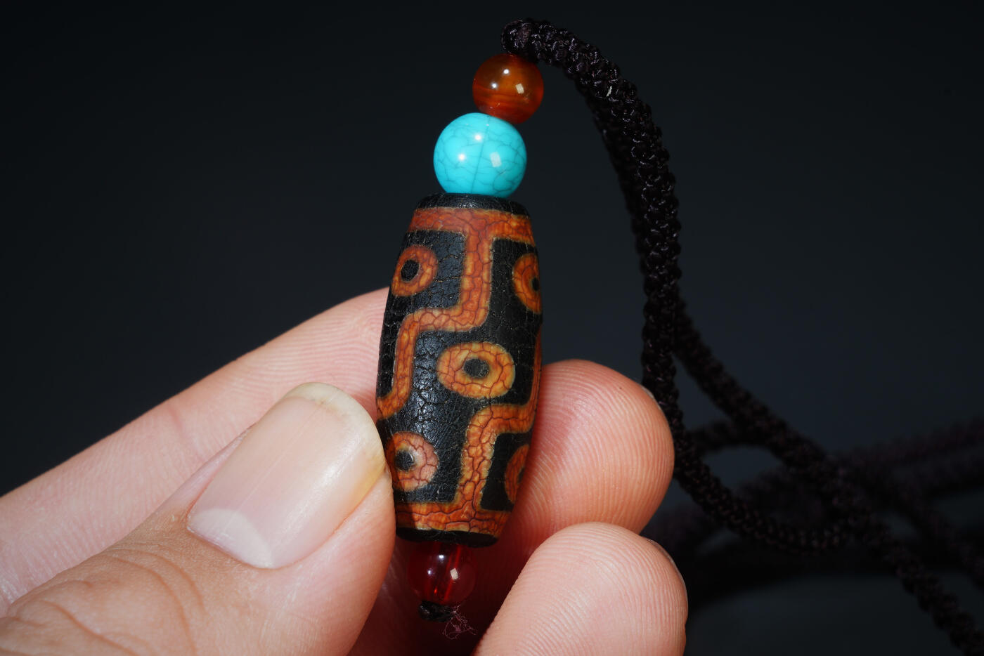 上海都达杂项专场六十九【全场包邮】 九眼玛瑙天珠96-56