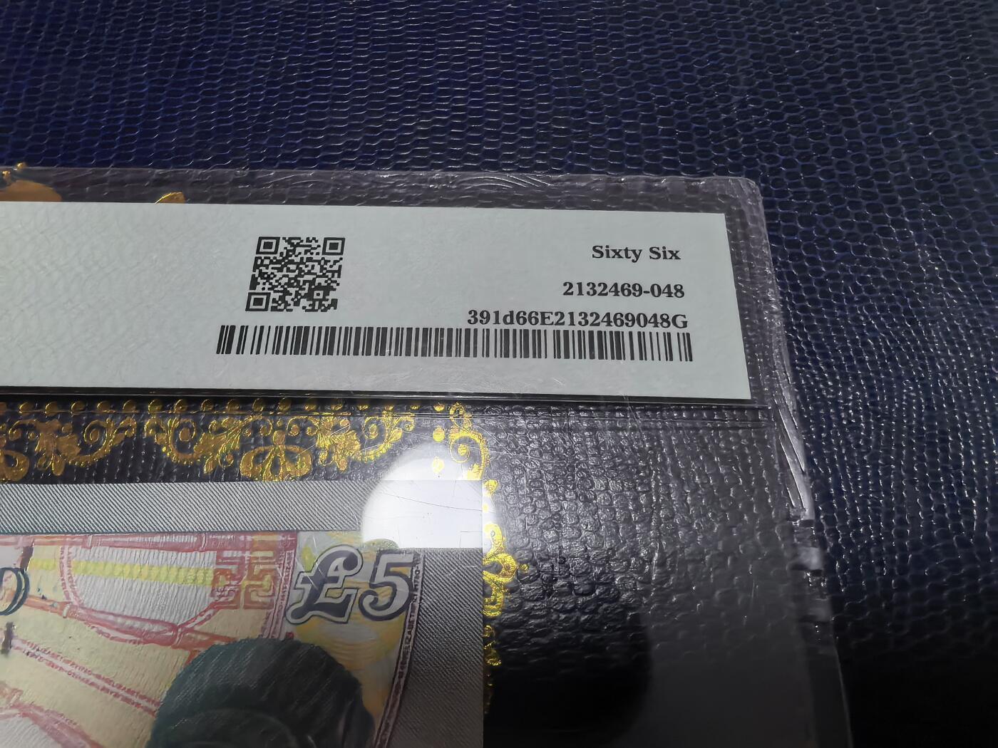 长老汇马年精选第十六场拍卖 2002英国伊丽莎白二世5英镑纸钞，PMG 66，E系列（2002-2012），背面是社会改革家伊丽莎白•弗莱