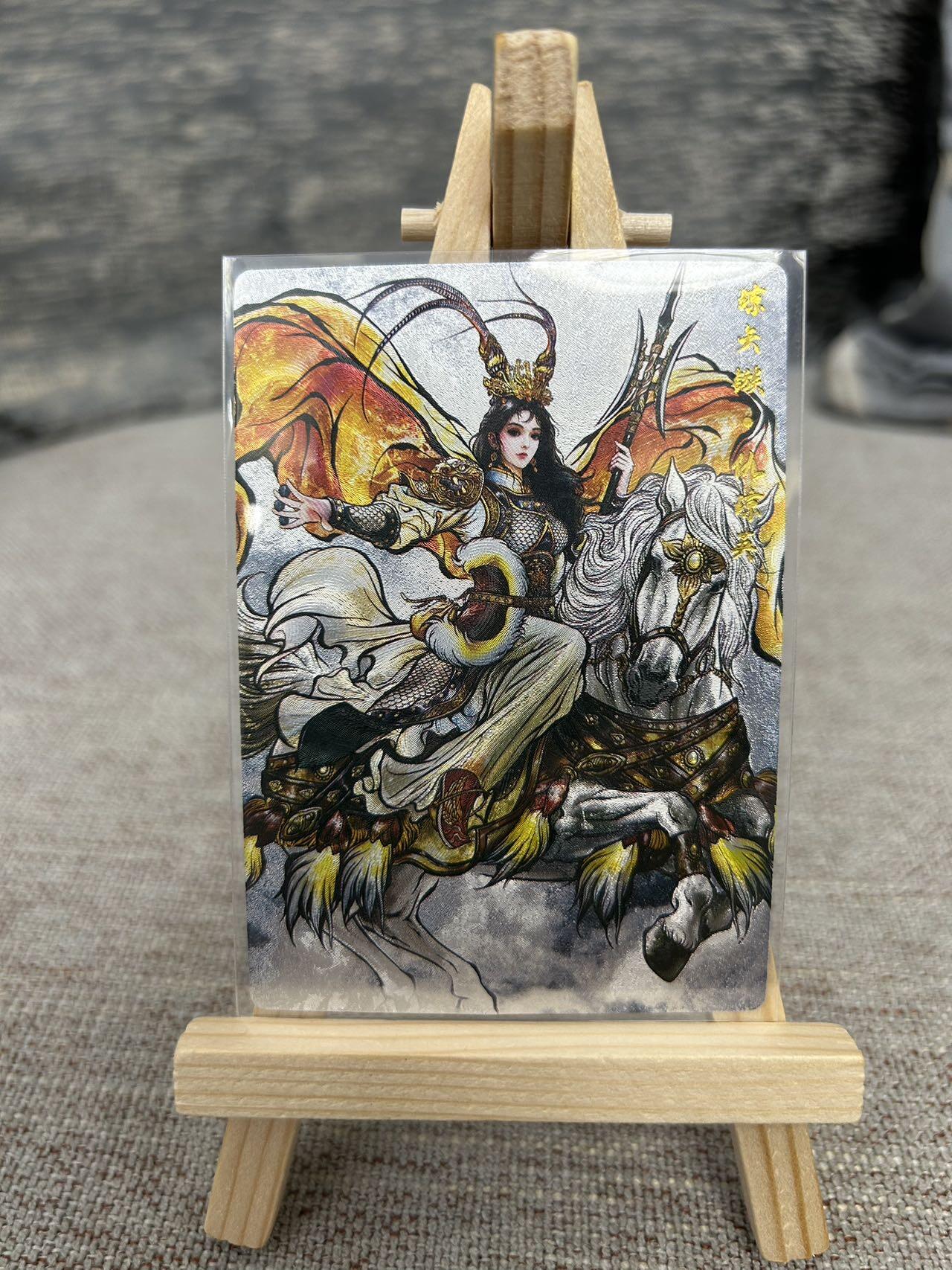 喜灰玩卡拍卖第七期，接拍品0佣金，欢迎送拍，释放现金流，让自己有资金可以购买更多喜欢的卡牌，让别的卡友能淘到更多心仪的卡牌 卡德曼 张建东水浒第二弹 特卡 仇琼英 折光粗闪 一套3张（原色、水墨、线稿）