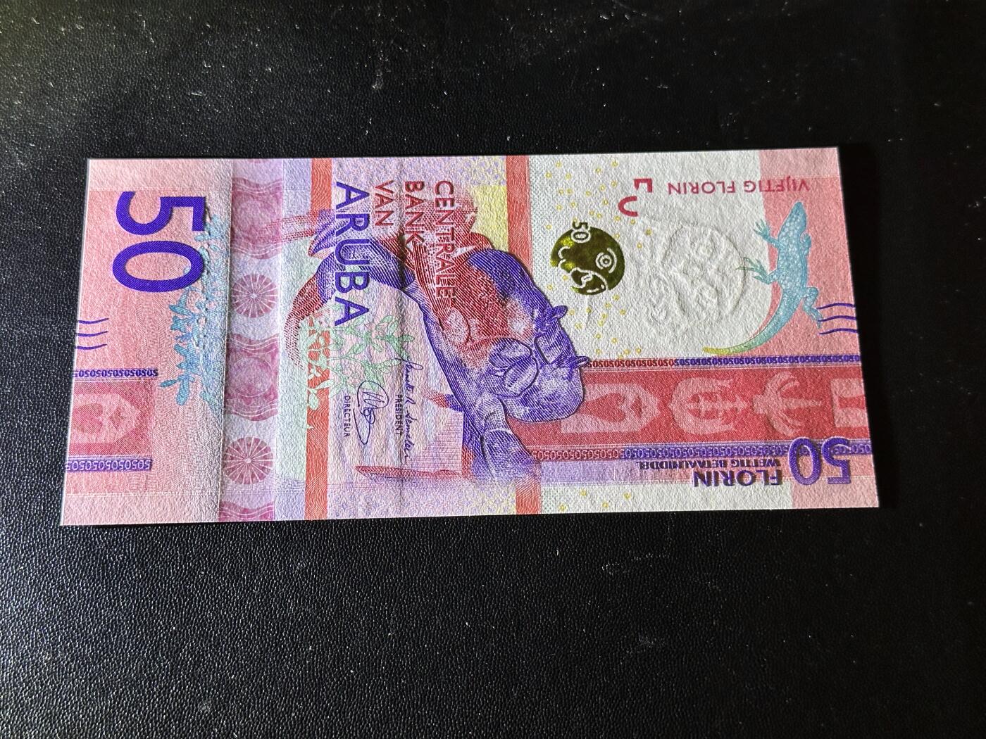 《外钞收藏家》第六百二十五期（精选场）（长期征集拍品、欢迎藏友们联系合作） 2019年阿鲁巴50福林 A冠 全新UNC