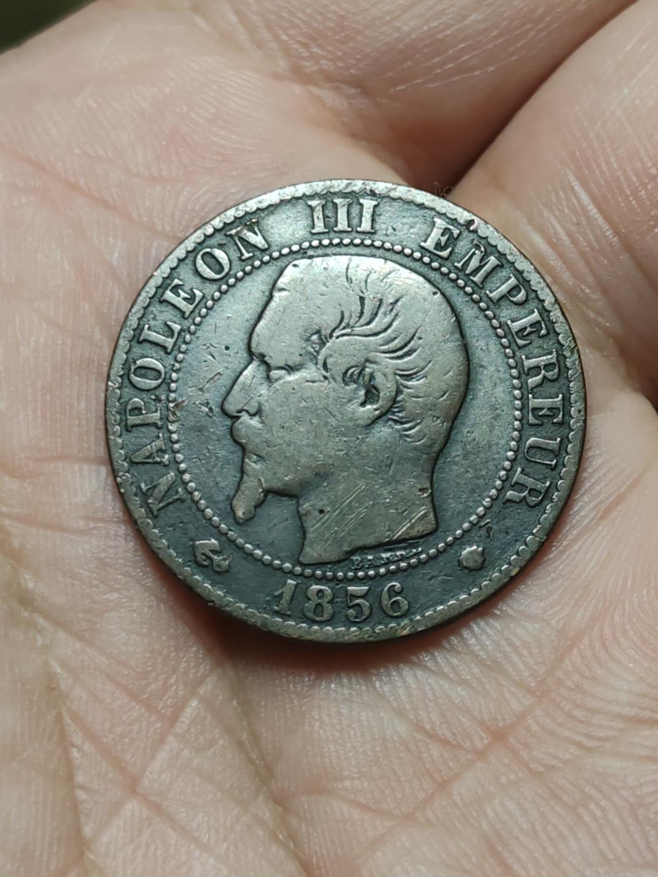 2026年第四十二场(总第二百一十一场）外国好品散币场(佣金3%) 法兰西第二帝国1856年5生丁(拿破仑三世第一版，MA标马赛造)