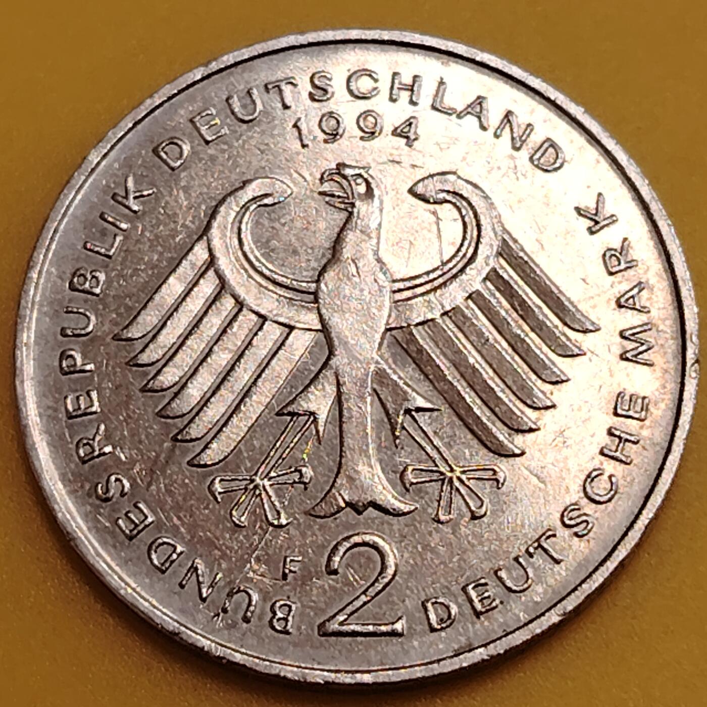 布加迪🐬～世界钱币(上海)🌾第 288 期 /  各国套币和散币 德国🇩🇪1990年 稀缺版别  维利勃兰特 2马克镍币