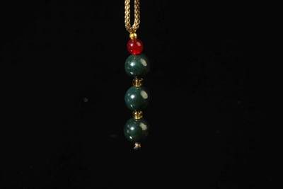 上海都达杂项专场102【全场包邮】  天然和田玉青玉三生三世吊坠挂件 附鉴定证书96-265