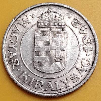 布加迪🐬～世界钱币(上海)🌾第 288 期 /  各国套币和散币 - 匈牙利🇭🇺 1942年 2潘果铝币 28mm