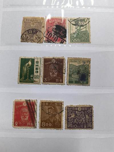 杂票 - 日本邮票普票时间跨度大9枚旧不同品般5品