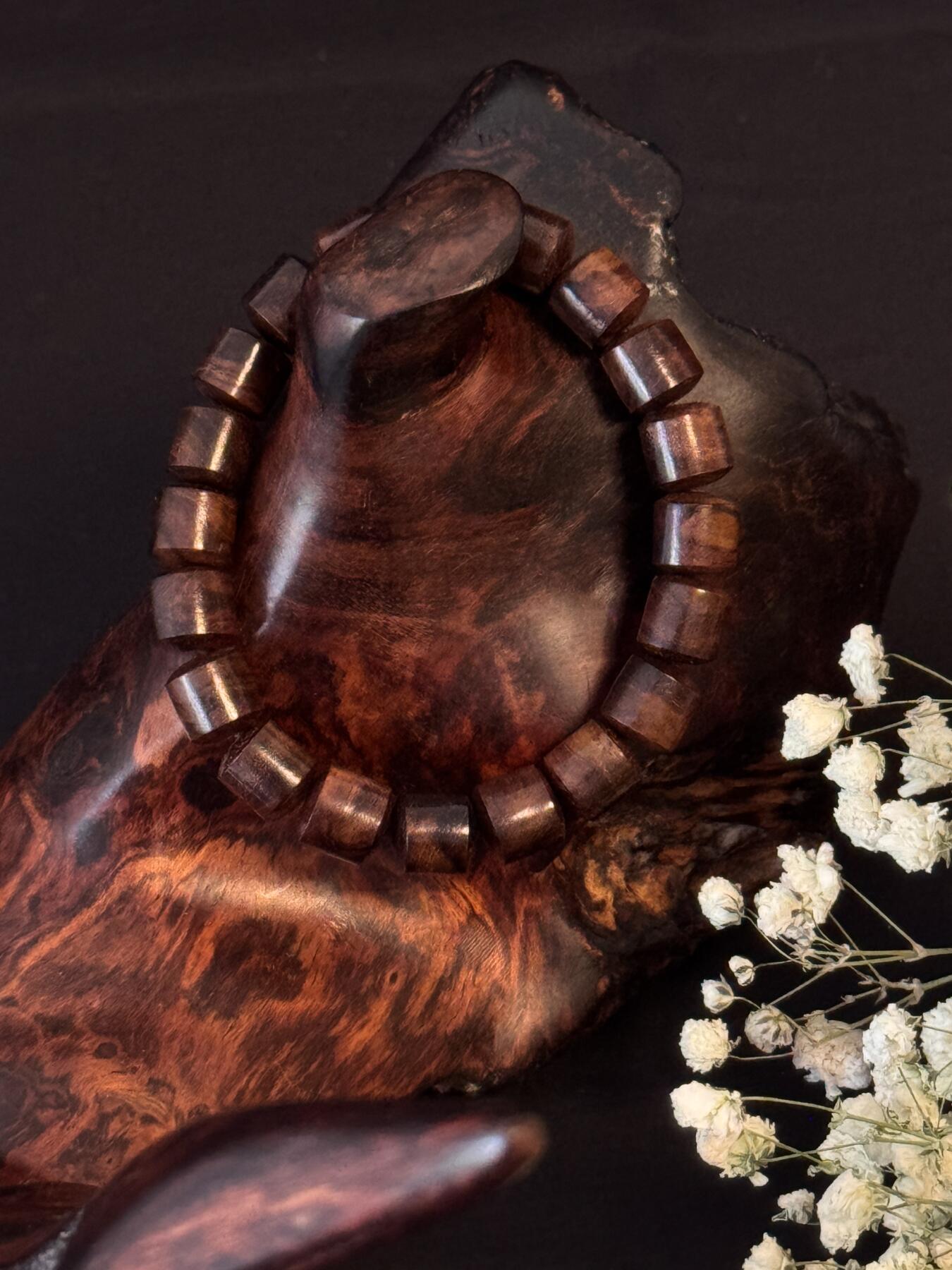 零元拍：老料海南黄花梨桶珠手串：10MM