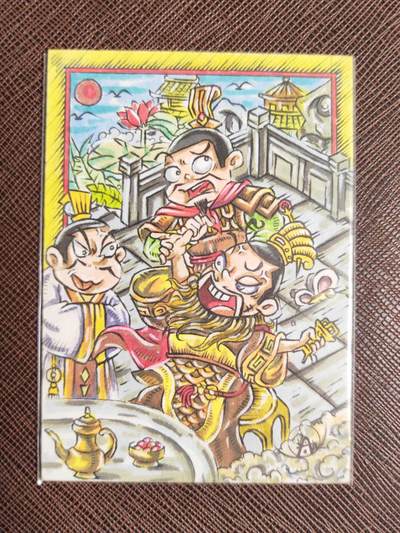 阳大大卡牌拍卖第109期（持续收拍品，周五晚上九点截拍，进群福利早知道） - 【手绘卡】鼓森 三国煮酒论英雄 绝色手绘卡1/1