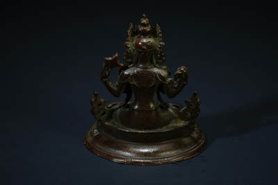 上海都达杂项专场102【全场包邮】  尼泊尔铜四臂观音造像96-23