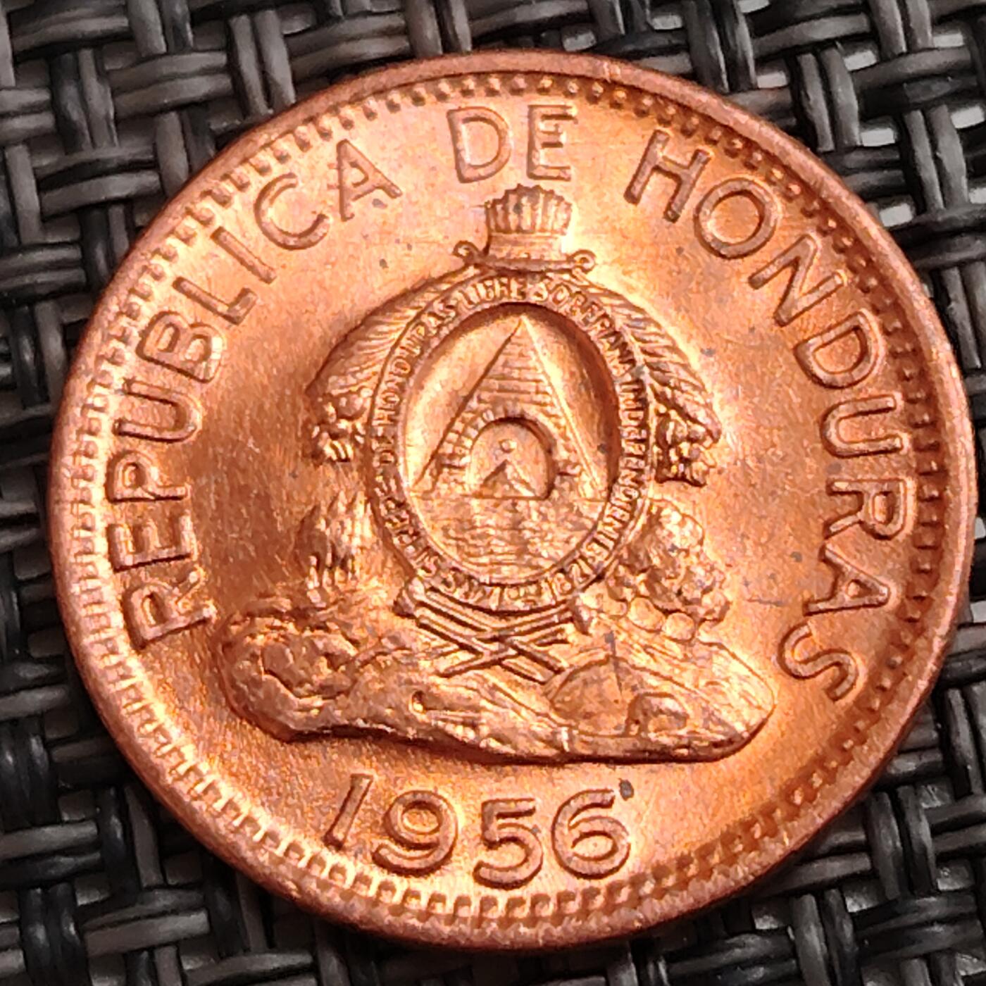 布加迪🐬～世界钱币(上海)🌾第 288 期 /  各国套币和散币 洪都拉斯🇭🇳 1956年 2分