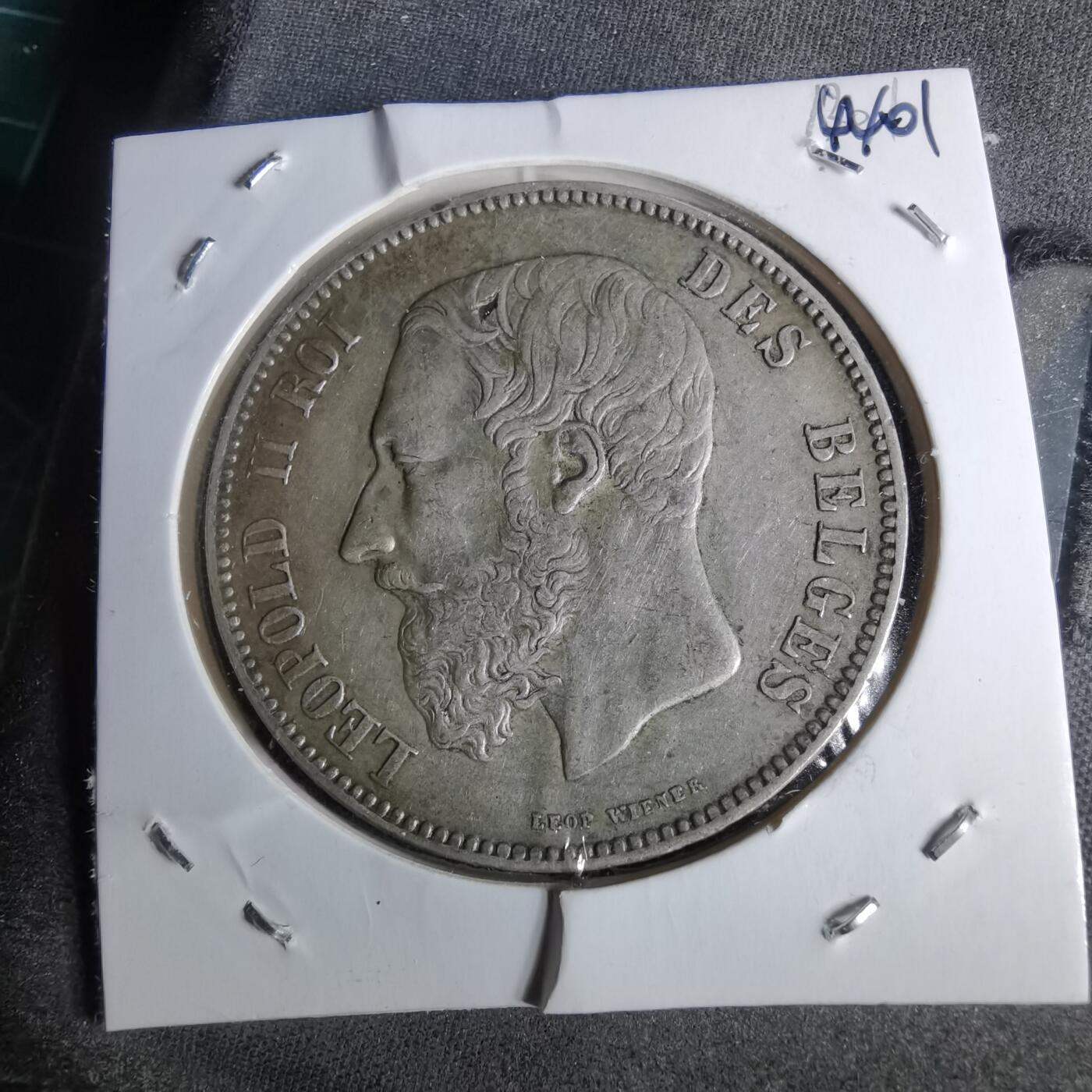 沼泽如烟--第1044场 比利时1873年5法郎银币