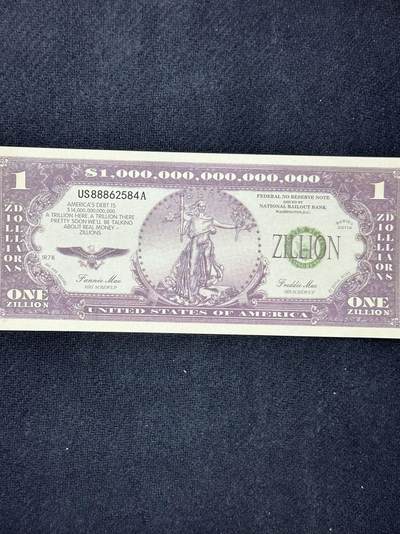 新时代收藏快速小拍 拍卖本周一线所得新货 4月10日场 - 趣味品，1000000000000000美元纸币，讽刺美国的工艺品