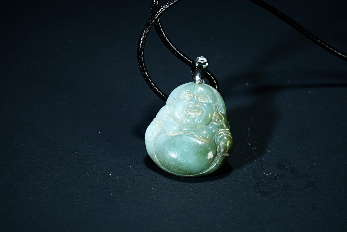 上海都达杂项专场六十九【全场包邮】 天然翡翠精雕《佛公》挂件96-193