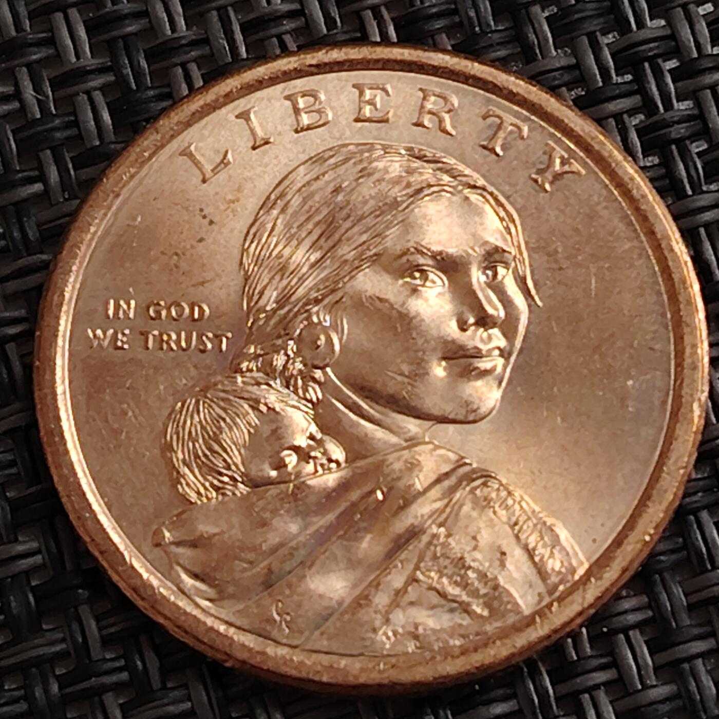 布加迪🐬～世界钱币(上海)🌾第 288 期 /  各国套币和散币 美国🇺🇸植树节 萨卡加维亚1美元纪念币印第安人原住民硬币26mm