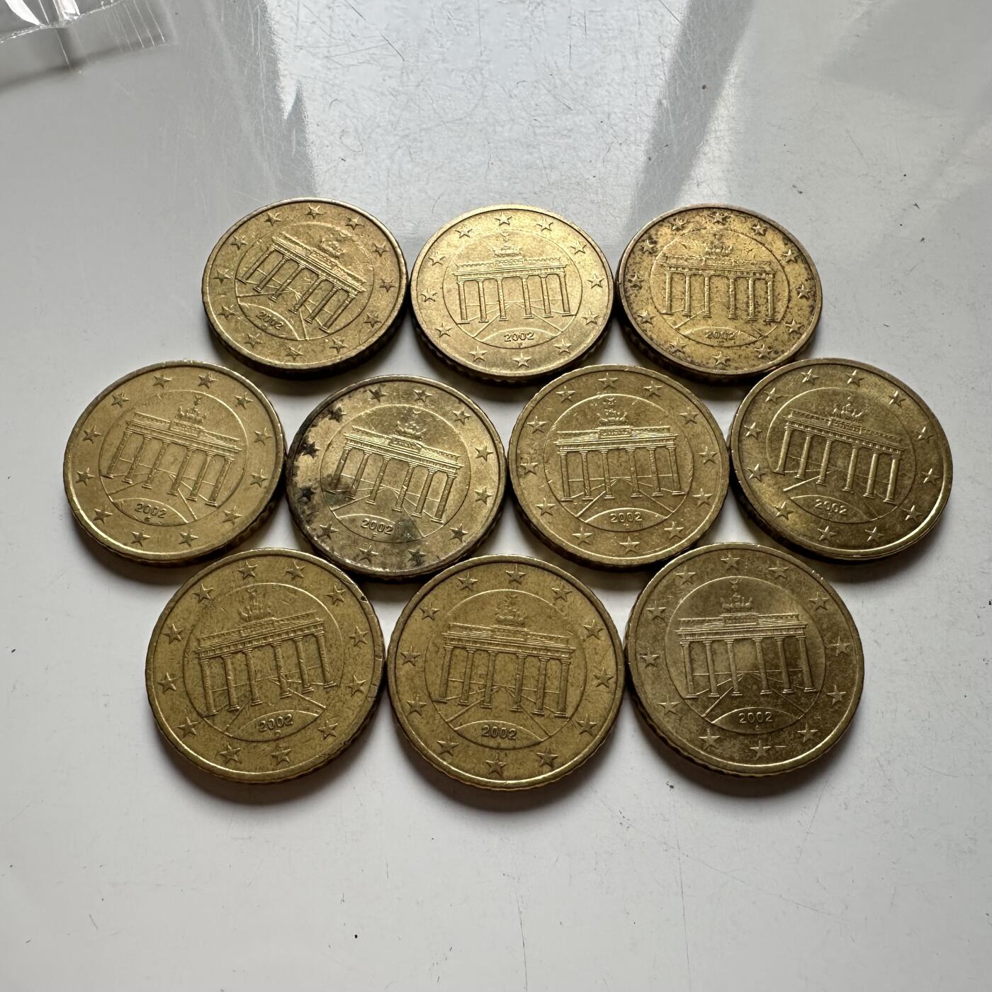 🌹外币初藏🌹🐯2026年第39场   每周二四六晚8️⃣点 苏联泰国纪念币世界钱币 德国 50欧分 10枚组