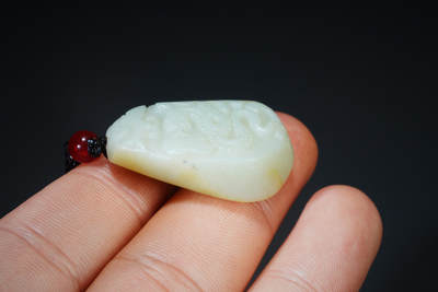 上海都达杂项专场102【全场包邮】  天然和田玉精雕《灵蛇献宝》挂件 96-41