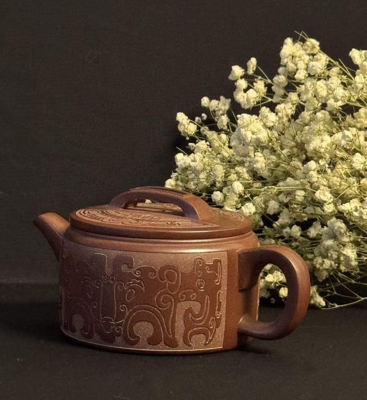 零元拍：原矿紫砂 龙雪砂汉瓦+主人杯（200CC左右）