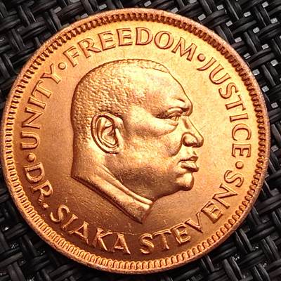 布加迪🐬～世界钱币(上海)🌾第 288 期 /  各国套币和散币 - 塞拉利昂🇸🇱 1980年 1分 原光好品