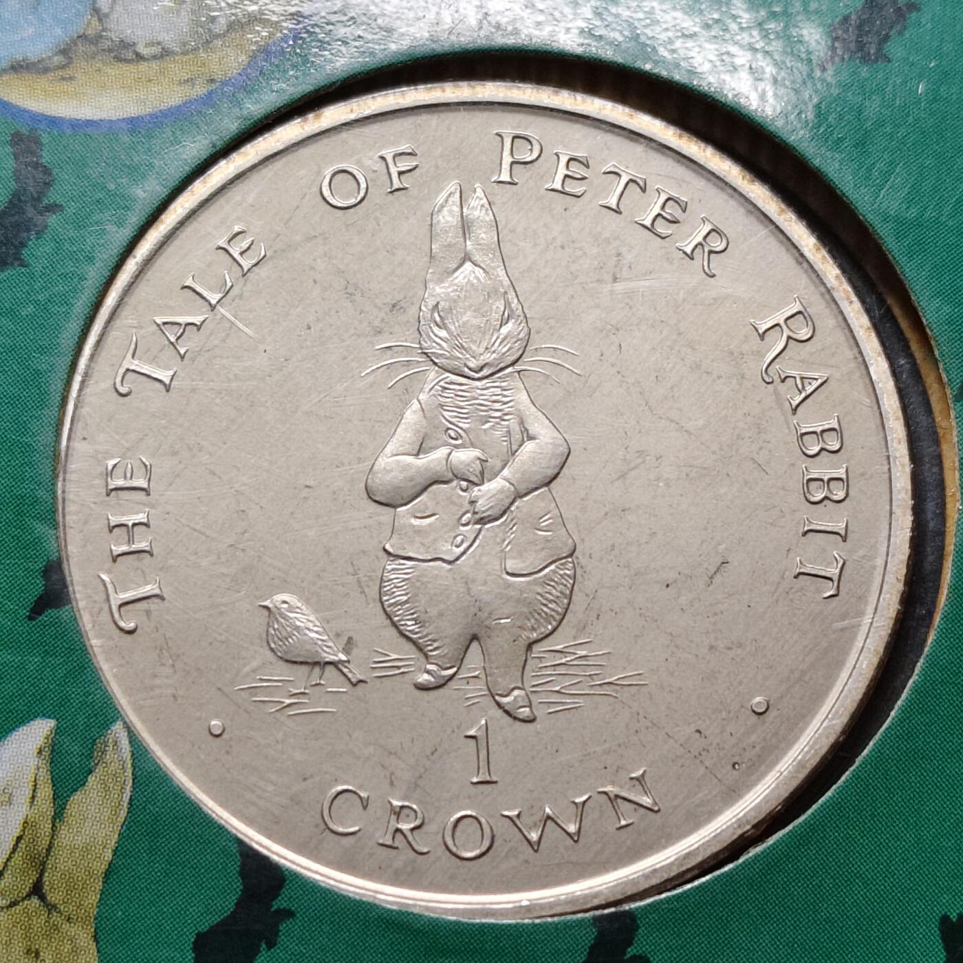 【全场包邮】纯粹捡漏拍519场 直布罗陀1998年1克朗彼得兔系列官方卡装克朗型纪念币