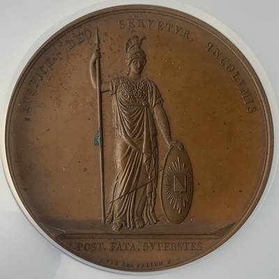 掌中浮雕-藏着的欧洲第057场 - NGC MS63 ：1836年荷兰乌特勒大学铜章 ，53mm