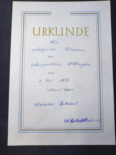 云宸嘉赏-勋臻佳藏四月精品甄选场次（低佣 一元一手） - 民主德国大众体育参与证书 授予凯瑟琳・贝克尔