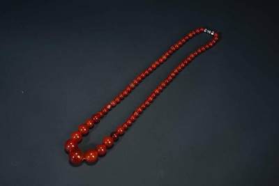 上海都达杂项专场六十九【全场包邮】 - 天然红玛瑙项链 附鉴定证书96-199