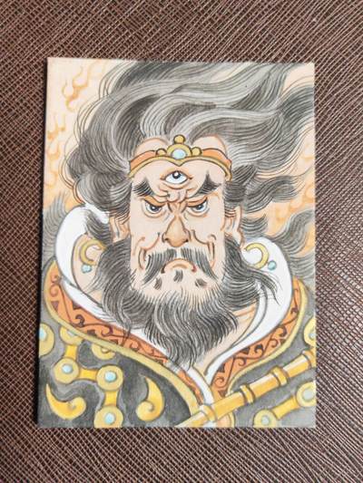 阳大大卡牌拍卖第109期（持续收拍品，周五晚上九点截拍，进群福利早知道） - 【手绘卡】戴家样 顶流画家陈岱青 西游 九天应元雷声普化天尊 闻仲 绝色手绘卡1/1