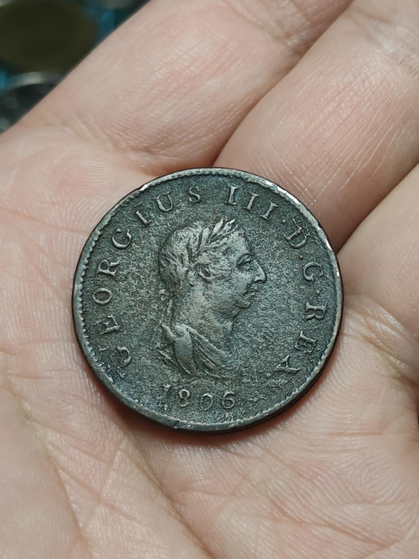 2026年第四十二场(总第二百一十一场）外国好品散币场(佣金3%) 英国🇬🇧1806年1/2便士(乔治三世第三版，首发年仅发行2年)