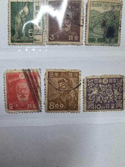 杂票 日本邮票普票时间跨度大9枚旧不同品般5品