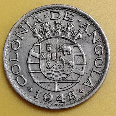 布加迪🐬～世界钱币(上海)🌾第 288 期 /  各国套币和散币 - 葡属安哥拉 1948年 50分 22.7mm