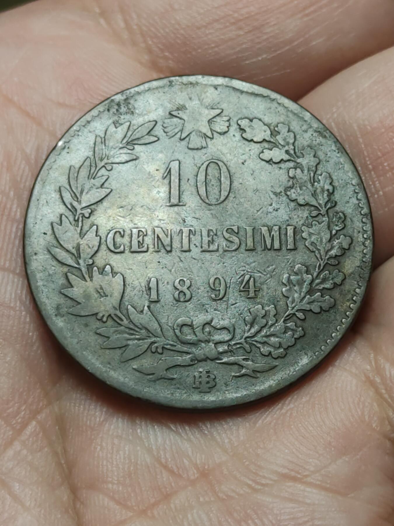 2026年第四十二场(总第二百一十一场）外国好品散币场(佣金3%) 意大利王国1894年10分(翁贝托一世时期，B/I标伯明翰造)