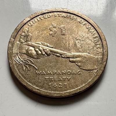 🌹外币初藏🌹🐯2026年第39场   每周二四六晚8️⃣点 苏联泰国纪念币世界钱币 - 美国 2013年 萨卡加维亚 万帕诺亚格条约1621主题 1美元 a