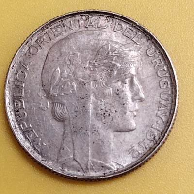 布加迪🐬～世界钱币(上海)🌾第 288 期 /  各国套币和散币 - 乌拉圭🇺🇾 1942年 20分银币 19mm